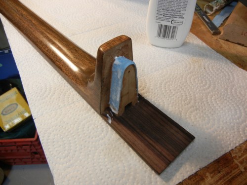 neck ready to insert, with shop towel gasket/shim