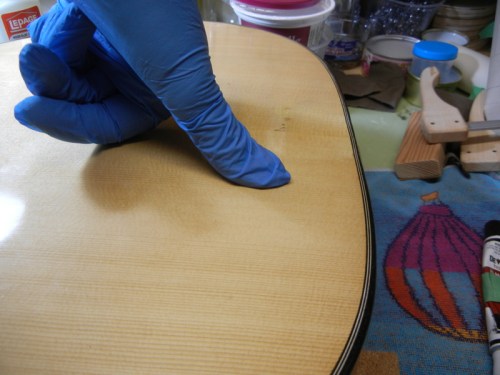 soundboard very thin here